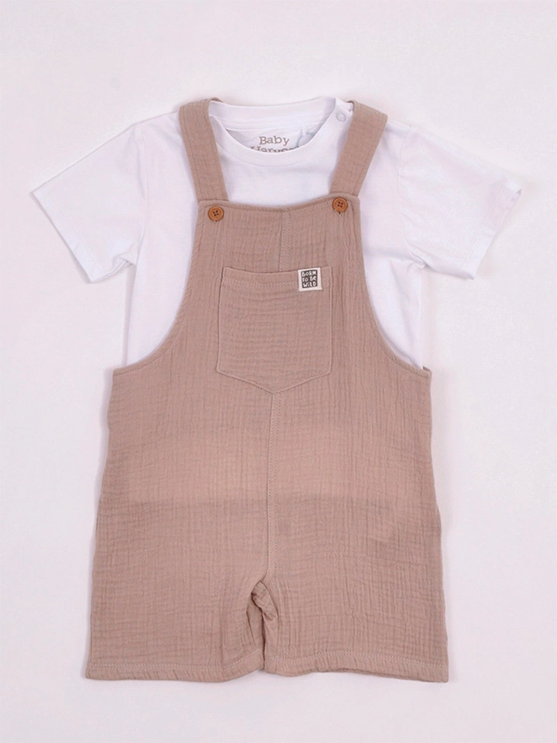 CONJUNTO NIÑO BABY HARVEST JARDINERA MUSELINA Y POLERA ALGODÓN - 7