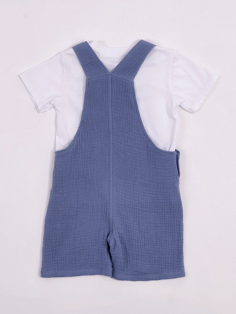 CONJUNTO NIÑO BABY HARVEST JARDINERA MUSELINA Y POLERA ALGODÓN - 2