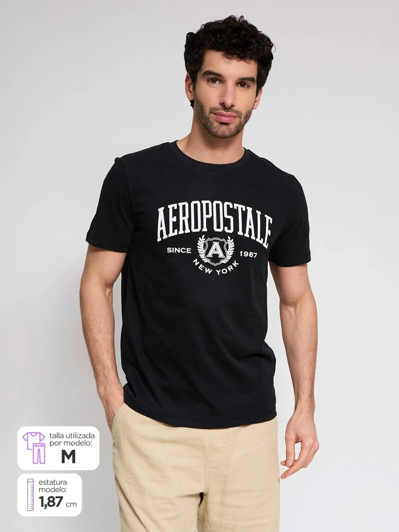 POLERA HOMBRE AEROPOSTALE ALGODÓN CUELLO REDONDO PRINT - 1