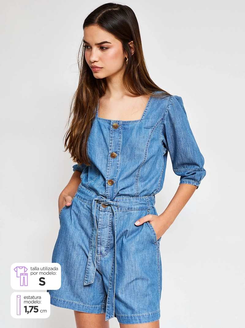 ENTERITO MUJER PEPE JEANS ALGODÓN DENIM - 1