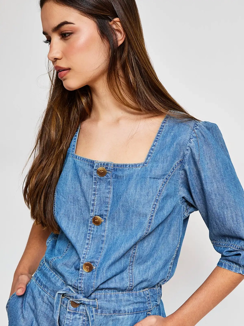 ENTERITO MUJER PEPE JEANS ALGODÓN DENIM - 3