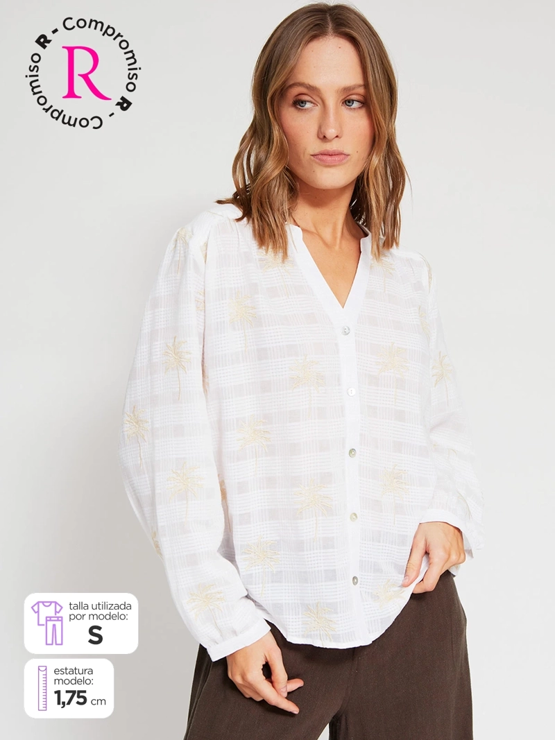 BLUSA MUJER TATIENNE ALGODÓN MANGA LARGA - 1