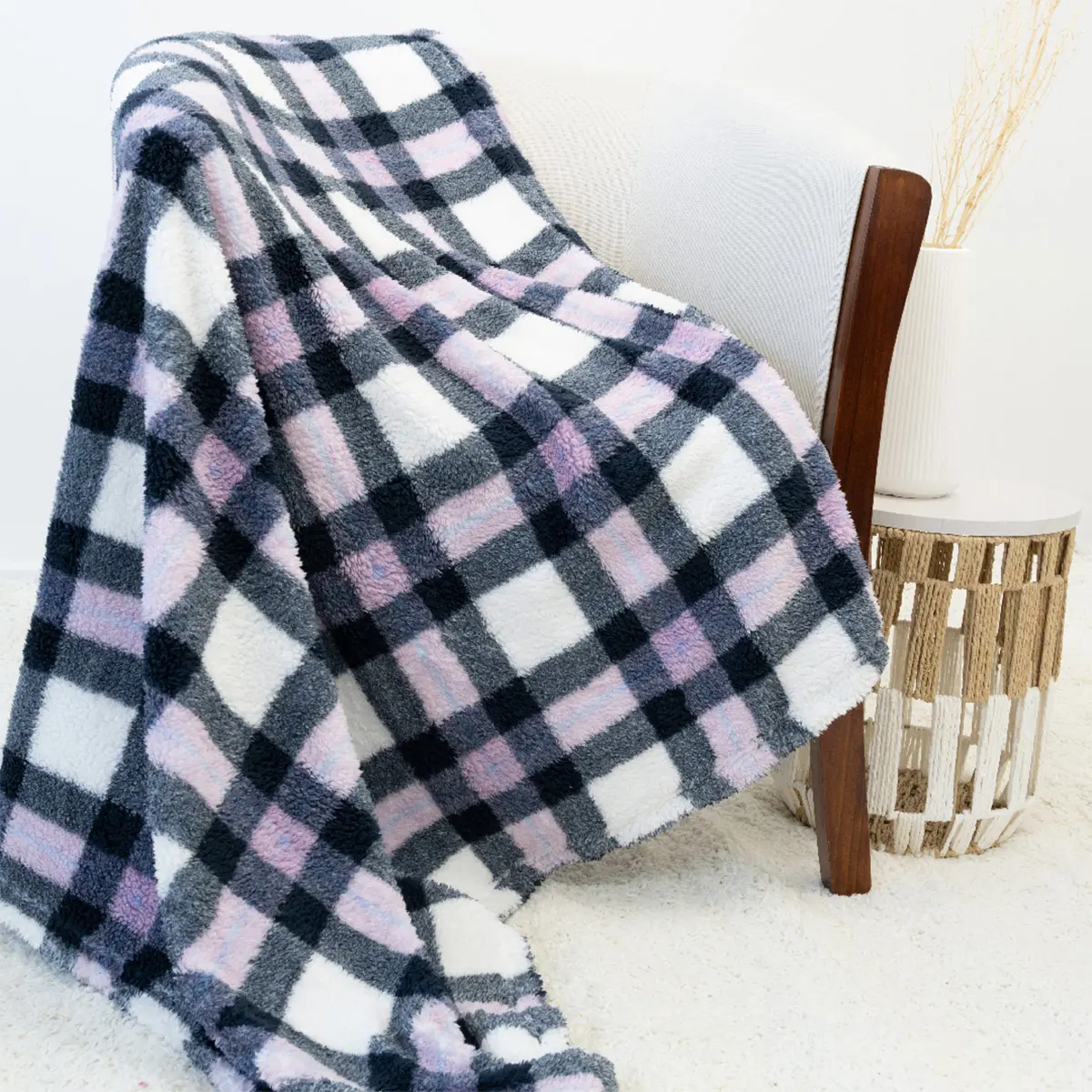 MANTA DORAL SOFTY ESTAMPADA GRIS - 1