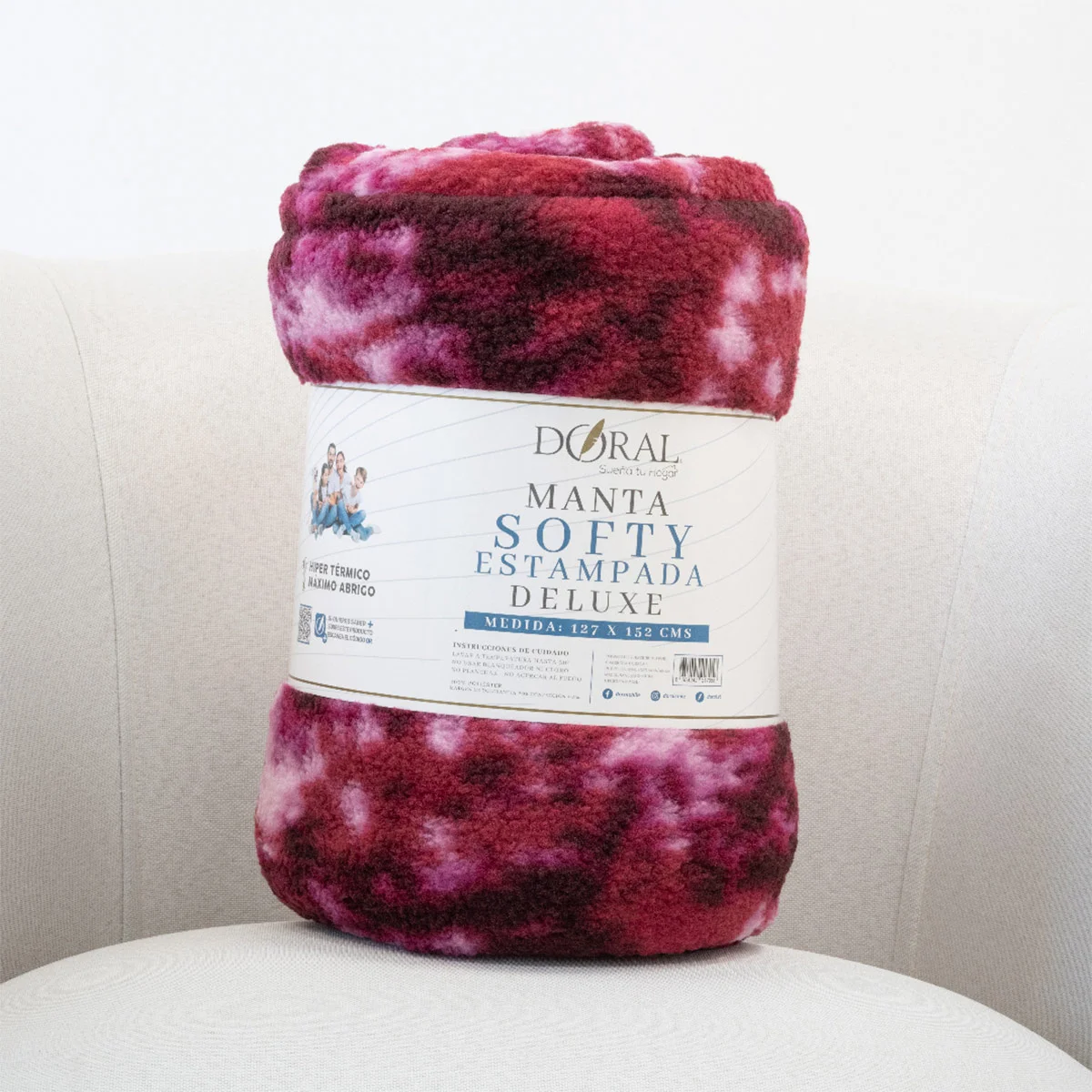 MANTA DORAL SOFTY ESTAMPADA BEIGE - 4