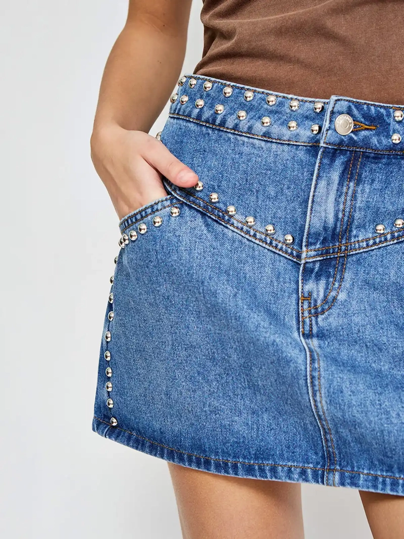 FALDA SHORT MUJER BARBADOS ALGODÓN TACHAS - 4