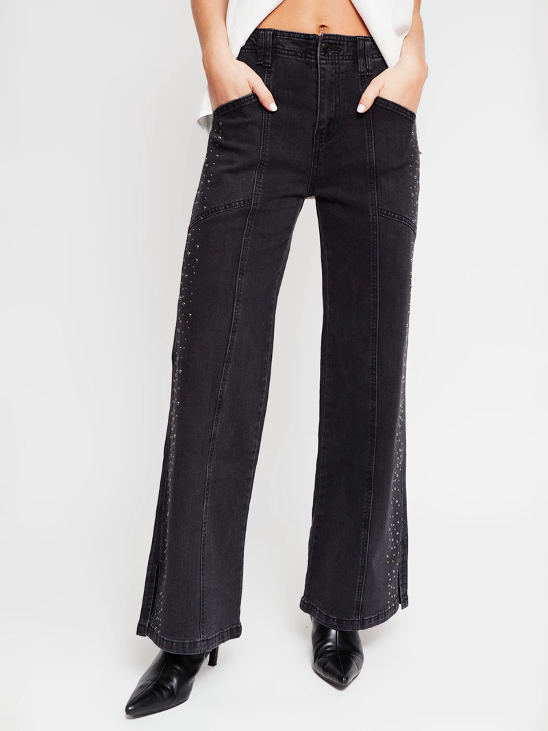 JEANS MUJER BARBADOS ALGODÓN STRAIGHT TACHAS - 2