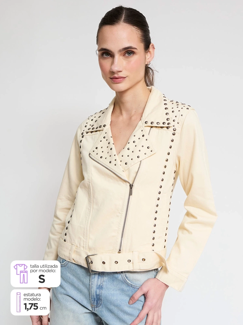CHAQUETA MUJER BARBADOS ALGODÓN MANGA LARGA TACHAS