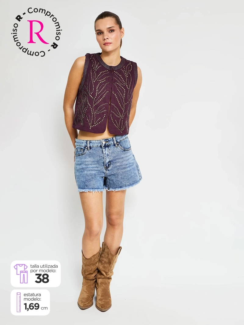 SHORT MUJER BARBADOS ALGODÓN DESFLECADO