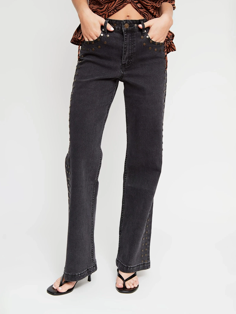 JEANS MUJER BARBADOS ALGODÓN FLARE TACHAS - 2