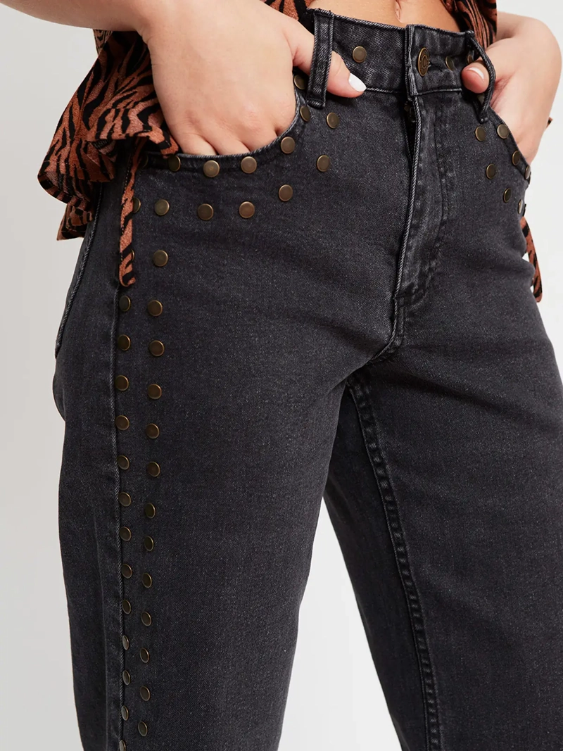 JEANS MUJER BARBADOS ALGODÓN FLARE TACHAS - 4