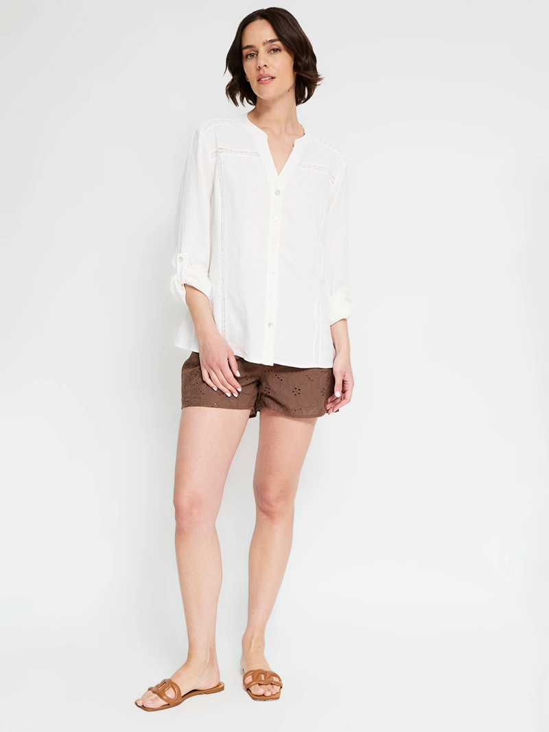 BLUSA MUJER TATIENNE LINO MANGA LARGA MACRAMÉ - 4