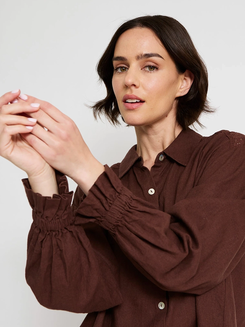 BLUSA MUJER TATIENNE LINO MANGA LARGA - 4