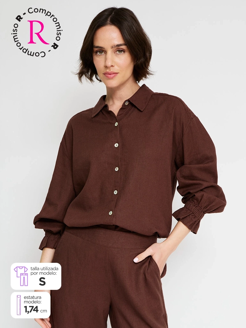 BLUSA MUJER TATIENNE LINO MANGA LARGA