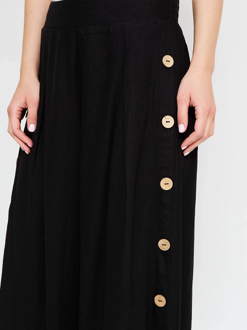 PANTALÓN MUJER TATIENNE LINO FLUIDO BOTONES - 4