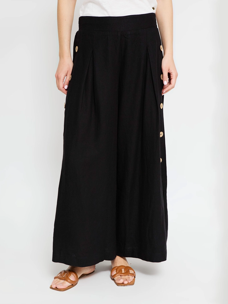 PANTALÓN MUJER TATIENNE LINO FLUIDO BOTONES - 2