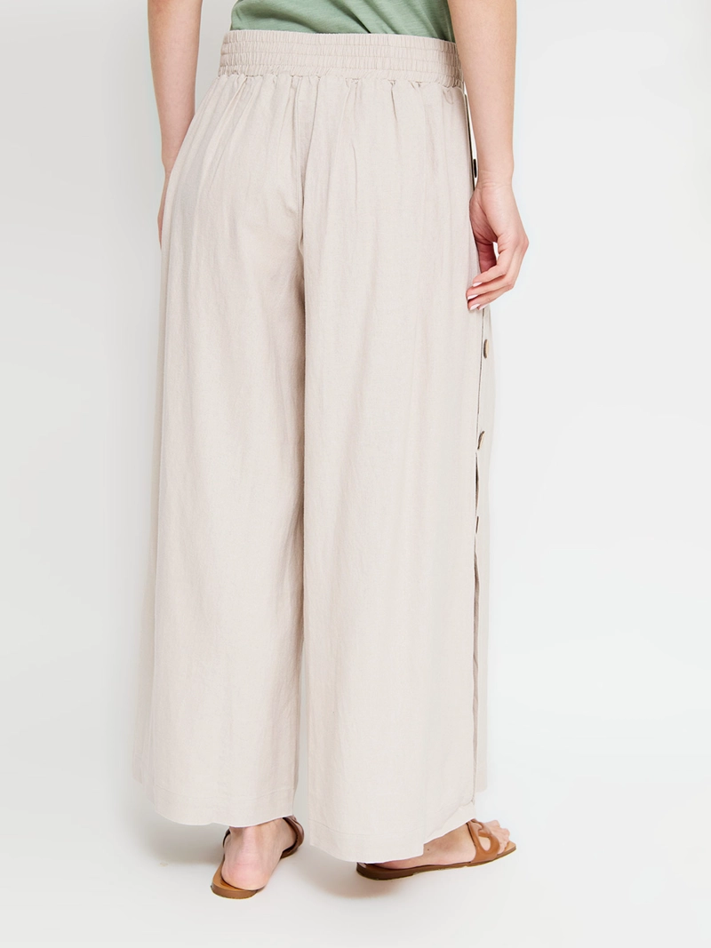PANTALÓN MUJER TATIENNE LINO FLUIDO BOTONES - 3