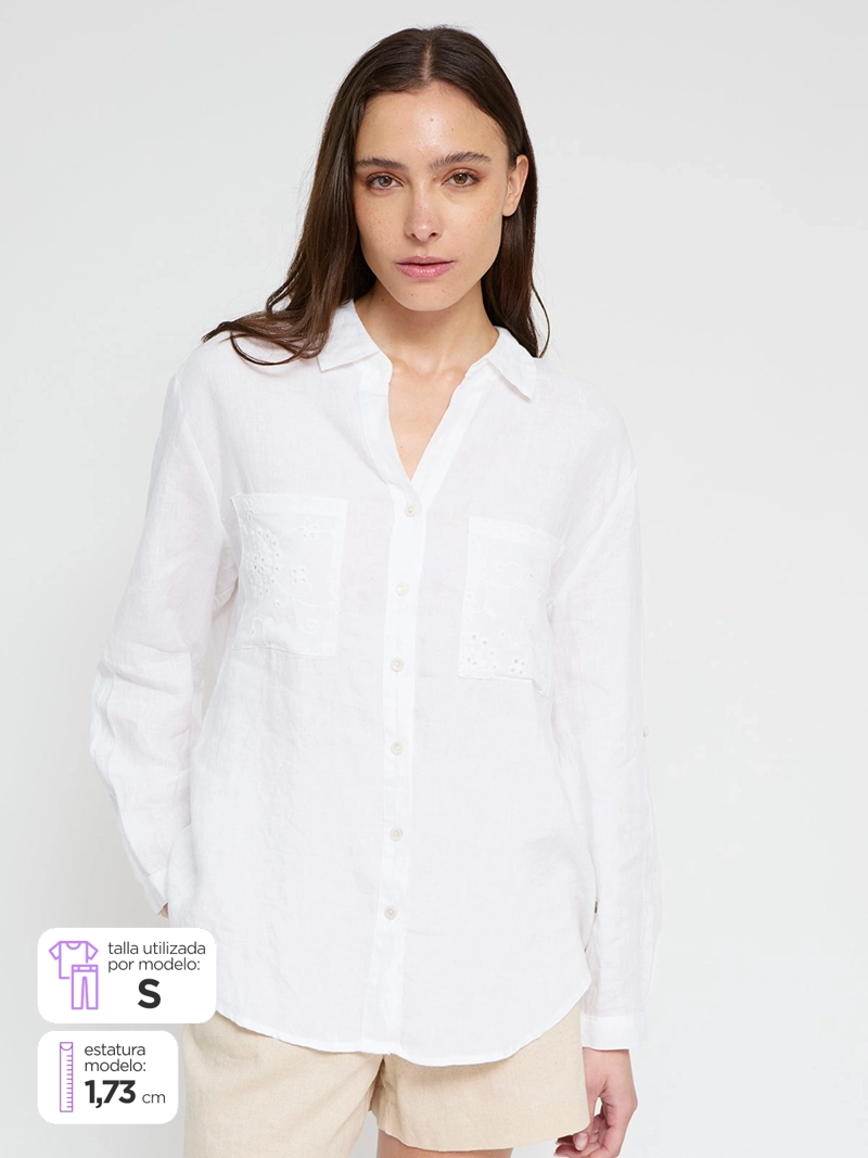 BLUSA MUJER TATIENNE LINO MANGA LARGA