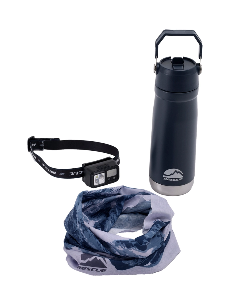 BOTELLA RESCUE ADVENTURE KIT + LINTERNA + PAÑUELO MULTIFUNCIONAL - 1