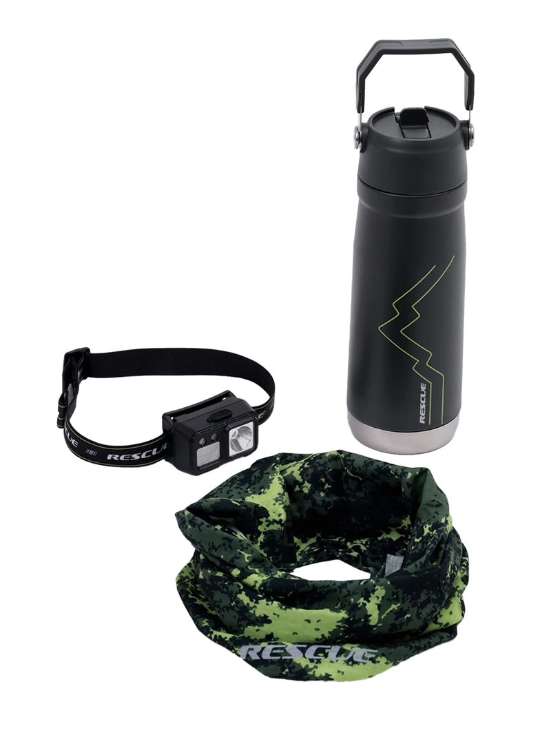 BOTELLA RESCUE ADVENTURE KIT + LINTERNA + PAÑUELO MULTIFUNCIONAL - 1