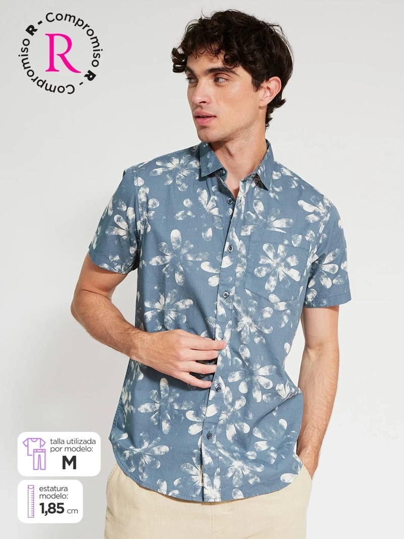 CAMISA HOMBRE CLOUDBREAK ALGODÓN MANGA CORTA PRINT - 1
