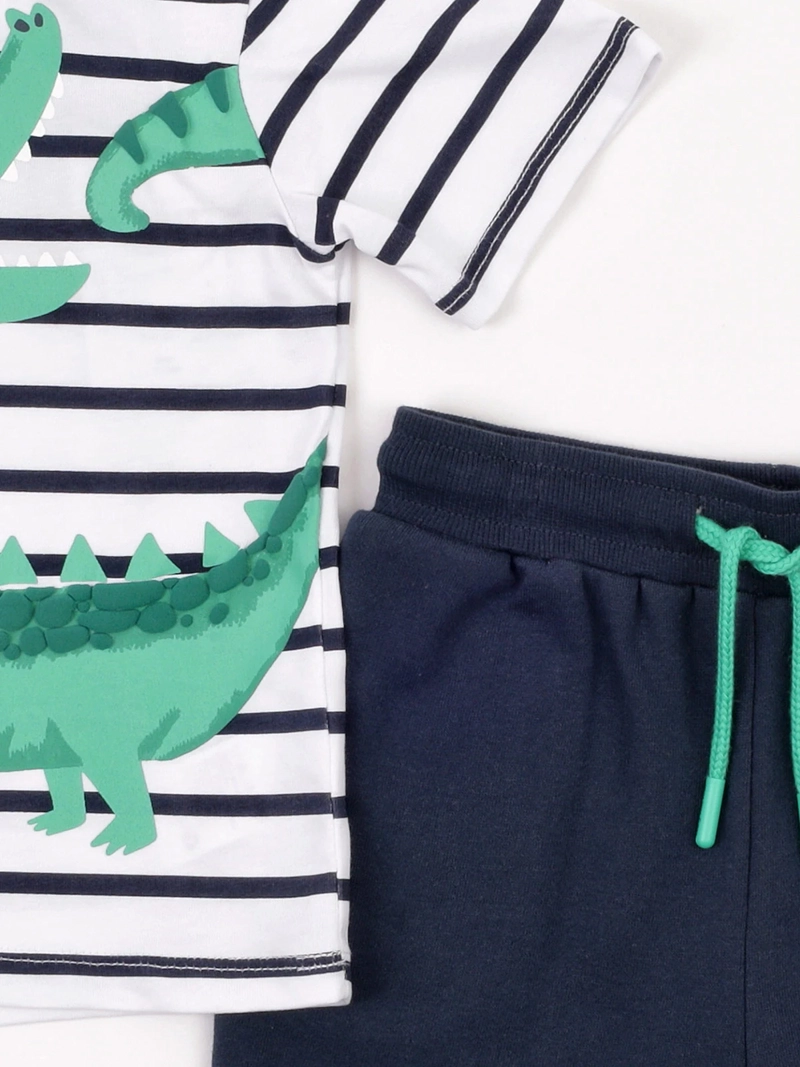 CONJUNTO POLERA + SHORT NIÑO BABY HARVEST ALGODÓN  - 5