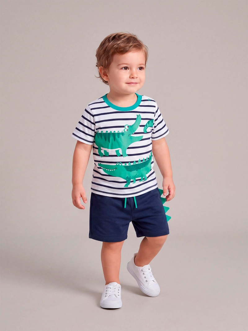 CONJUNTO POLERA + SHORT NIÑO BABY HARVEST ALGODÓN