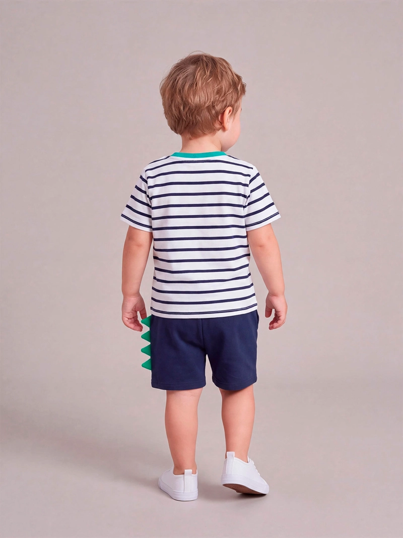 CONJUNTO POLERA + SHORT NIÑO BABY HARVEST ALGODÓN  - 2