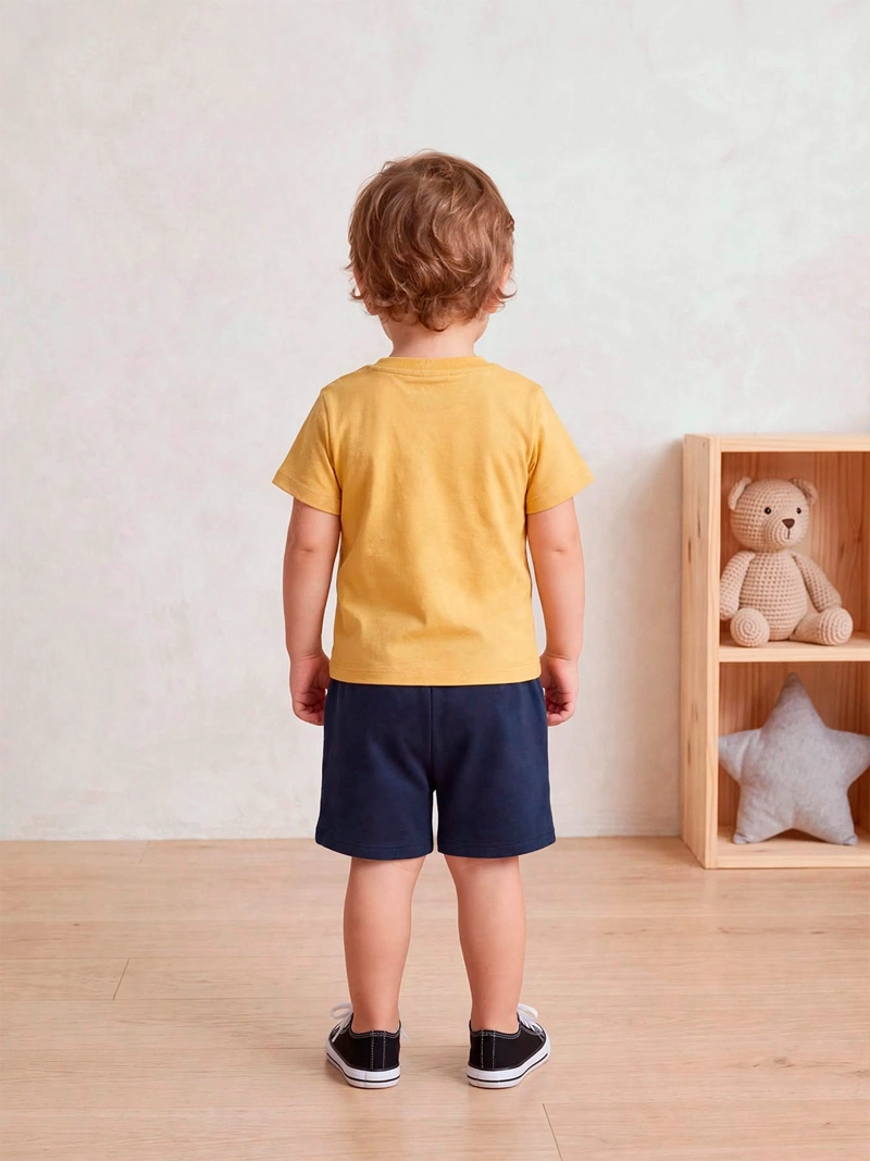 CONJUNTO POLERA + SHORT NIÑO BABY HARVEST ALGODÓN  - 2