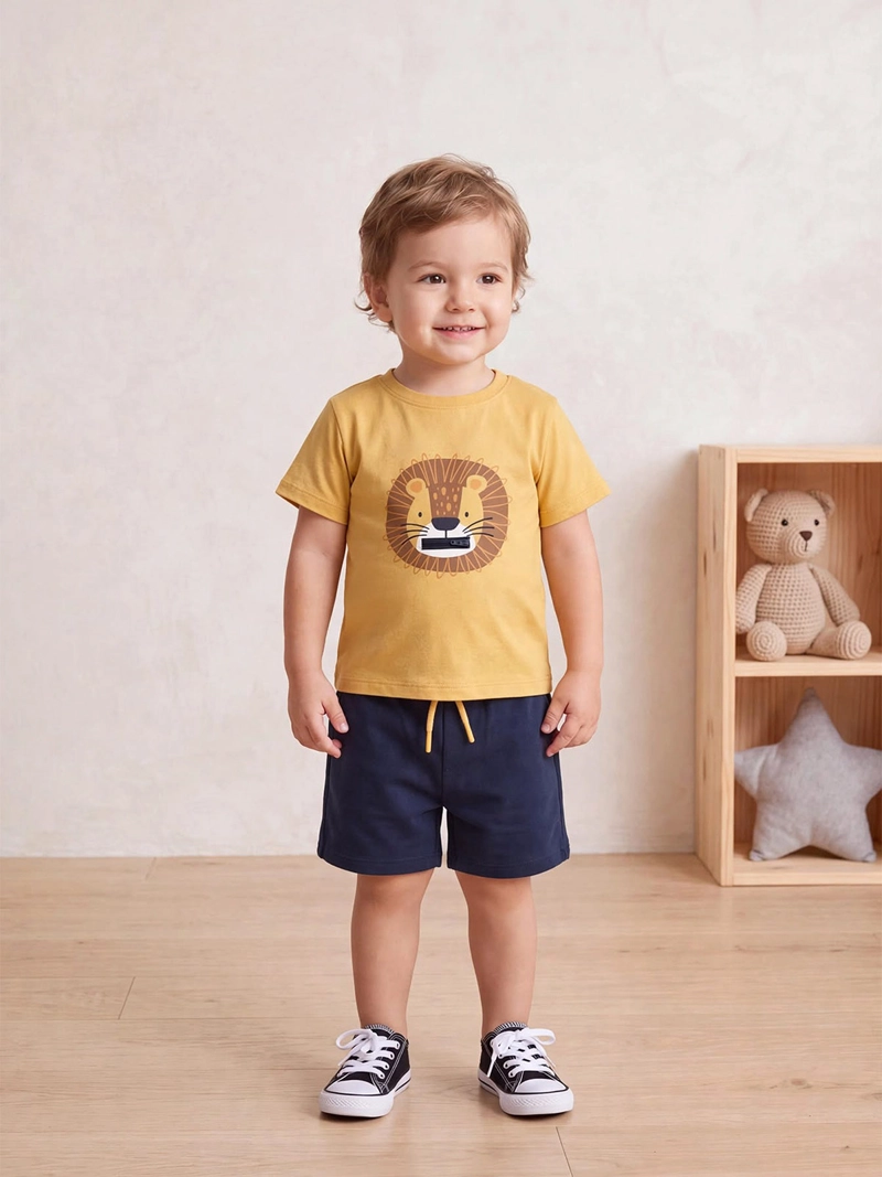 CONJUNTO POLERA + SHORT NIÑO BABY HARVEST ALGODÓN
