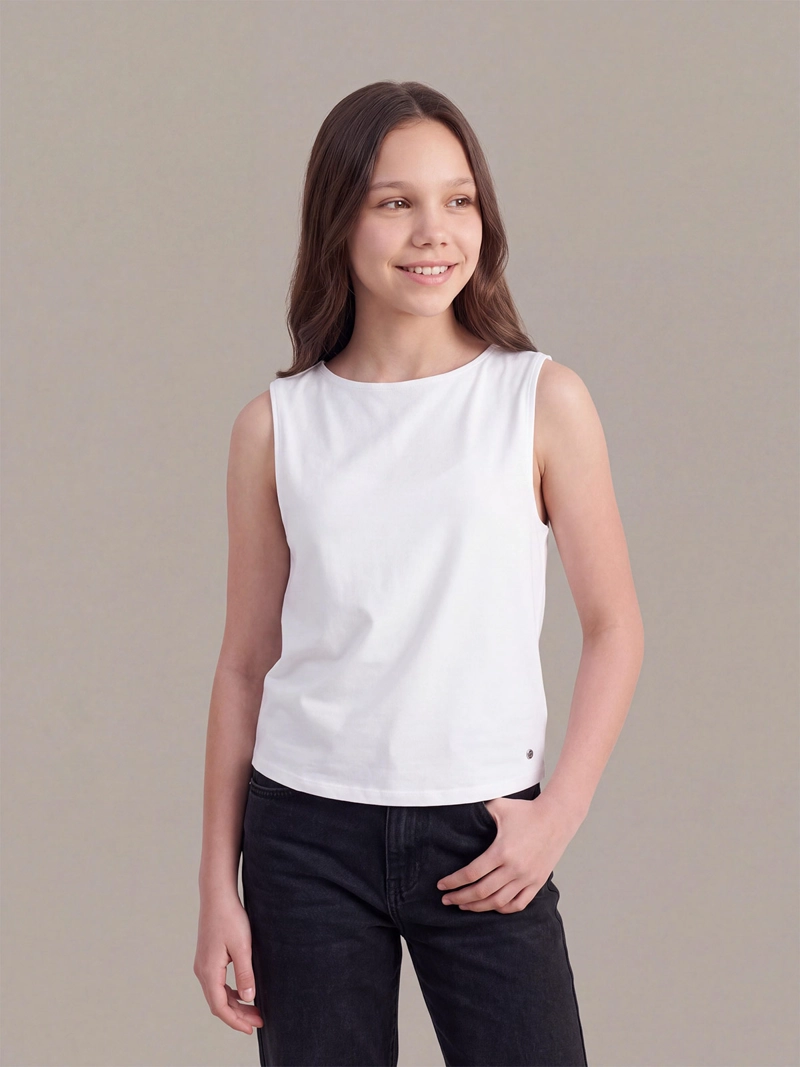 Polera niña Index Teen sin mangas algodón