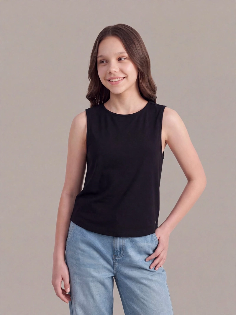 Polera niña Index Teen sin mangas algodón - 1