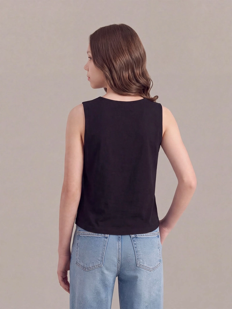 Polera niña Index Teen sin mangas algodón - 2