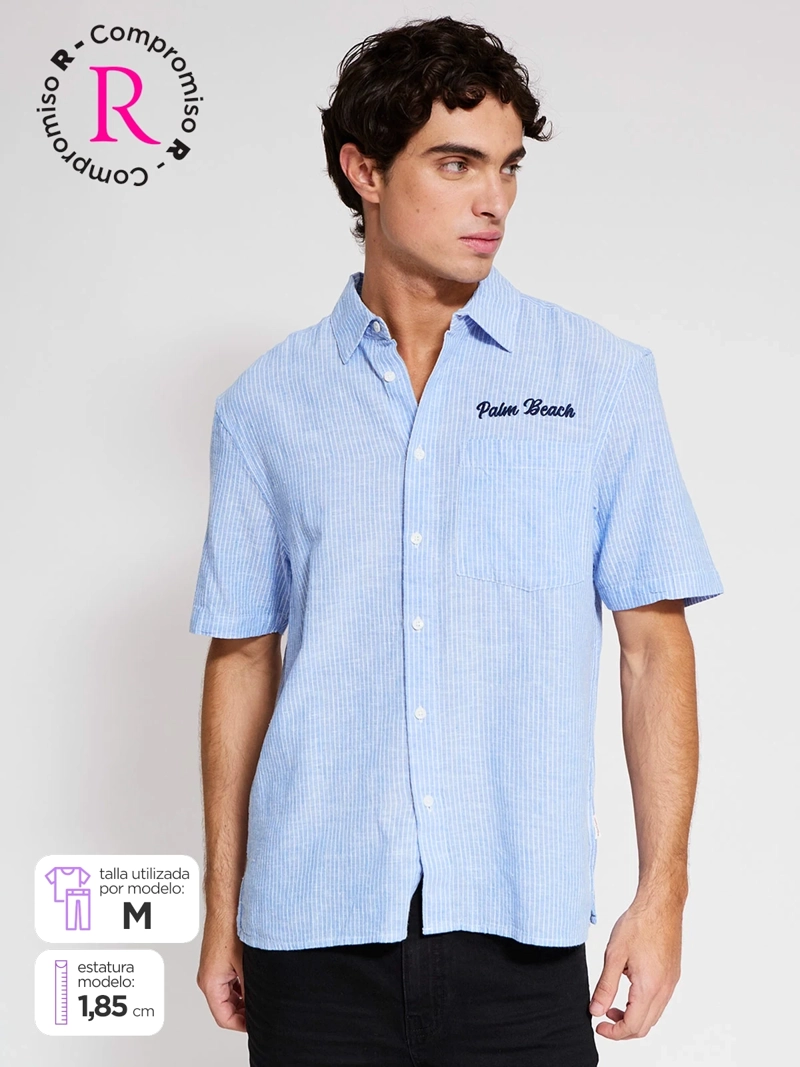 CAMISA HOMBRE ROBERT LEWIS ALGODÓN MANGA CORTA BOXY