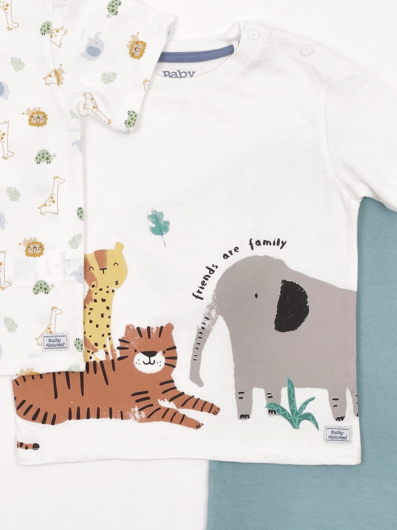 PACK X3 POLERA NIÑO BABY HARVEST ALGODÓN MANGA CORTA - 3