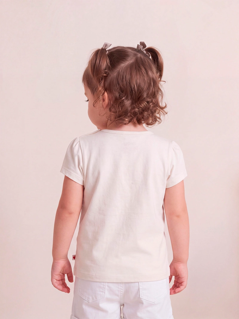 POLERA NIÑA BABY HARVEST MANGA CORTA ALGODÓN APLICACIÓN CORAZÓN - 2