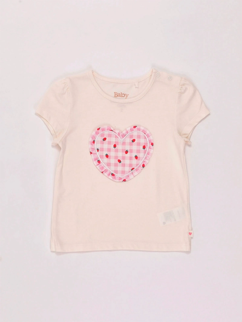 POLERA NIÑA BABY HARVEST MANGA CORTA ALGODÓN APLICACIÓN CORAZÓN - 3