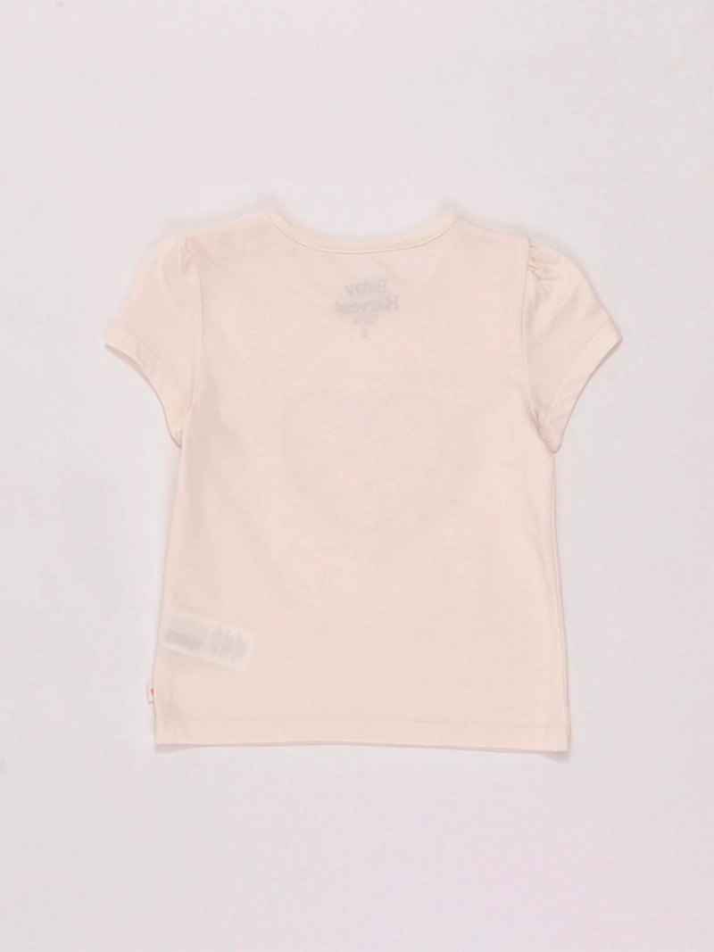 POLERA NIÑA BABY HARVEST MANGA CORTA ALGODÓN APLICACIÓN CORAZÓN - 4