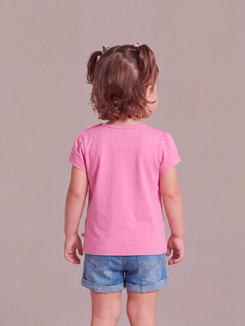 POLERA NIÑA BABY HARVEST MANGA CORTA ALGODÓN APLICACIÓN CORAZÓN - 2