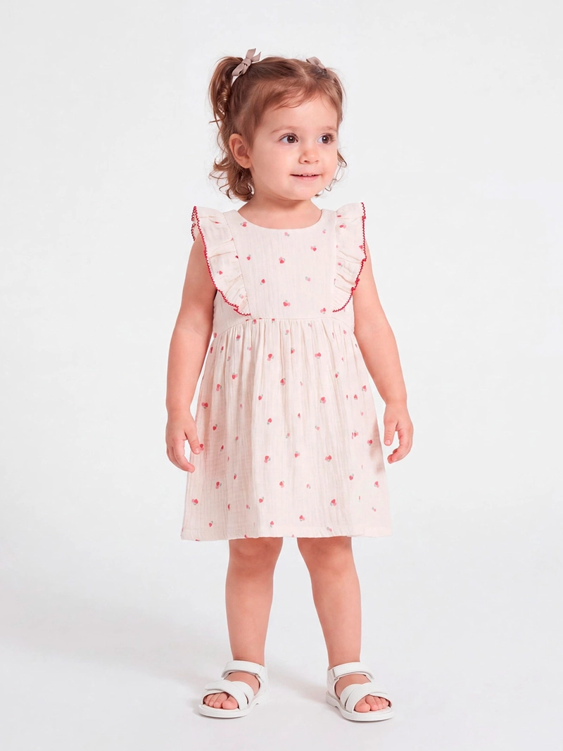 VESTIDO NIÑA BABY HARVEST ALGODÓN TEXTURA VUELOS