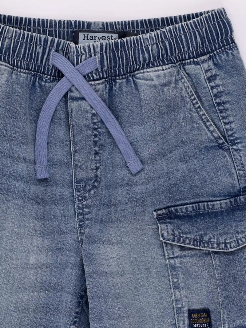 SHORT NIÑO HARVEST CARGO DENIM - 3