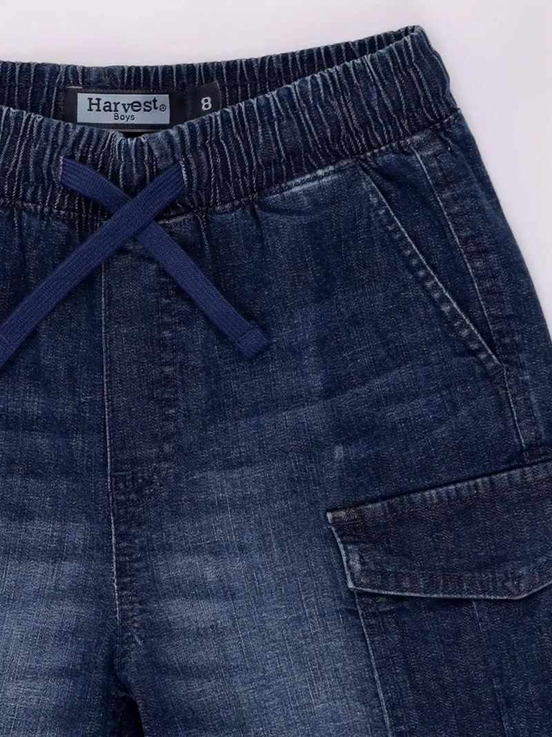 SHORT NIÑO HARVEST CARGO DENIM - 3