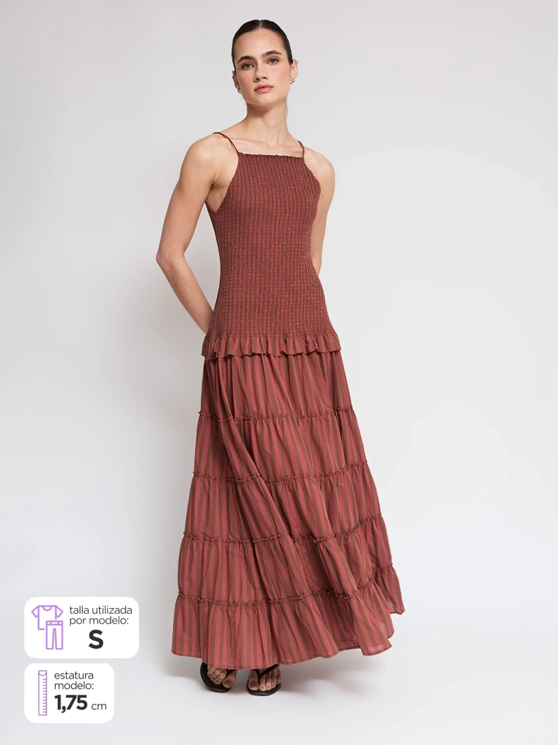 VESTIDO MUJER BARBADOS ALGODÓN LARGO PANAL