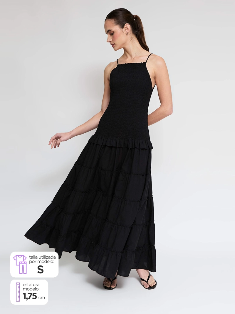 VESTIDO MUJER BARBADOS ALGODÓN LARGO PANAL