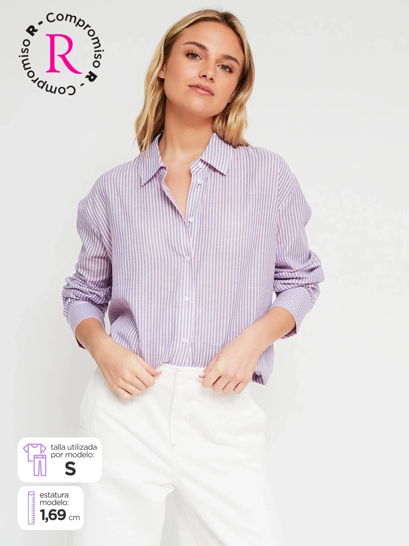 BLUSA MUJER BARBADOS ALGODÓN MANGA LARGA CAMISERA