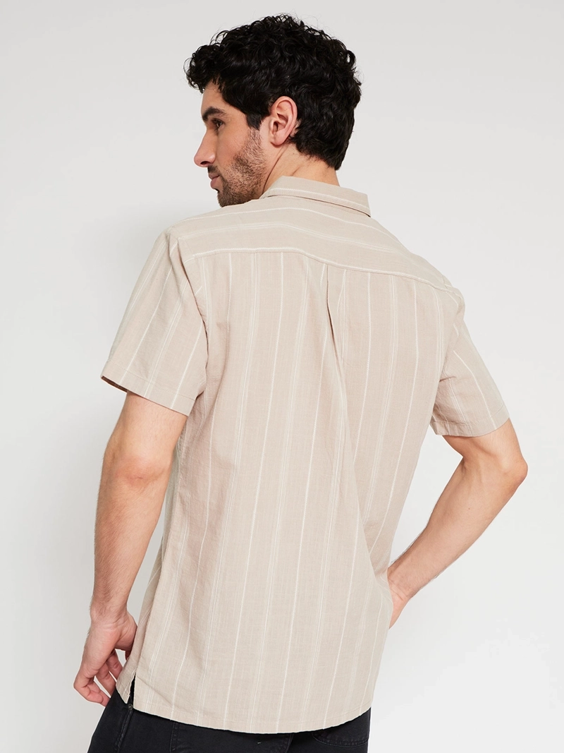CAMISA HOMBRE ELEMENT ALGODÓN MANGA CORTA RAYAS - 2