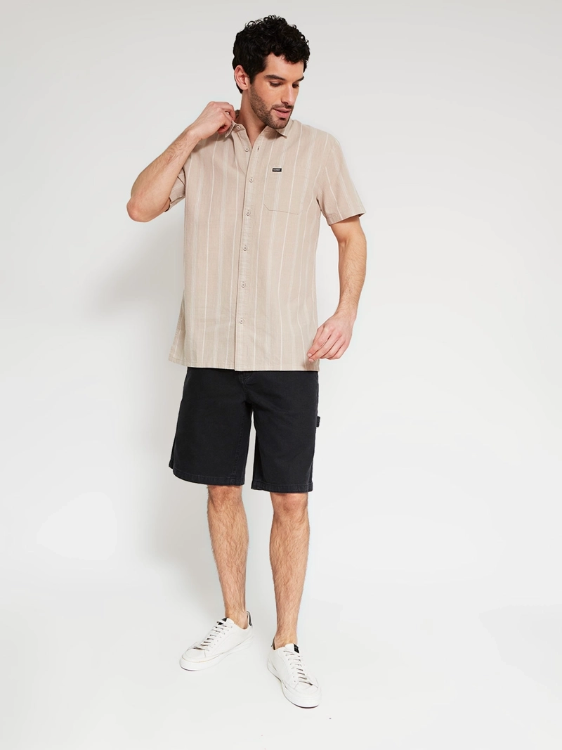 CAMISA HOMBRE ELEMENT ALGODÓN MANGA CORTA RAYAS - 4