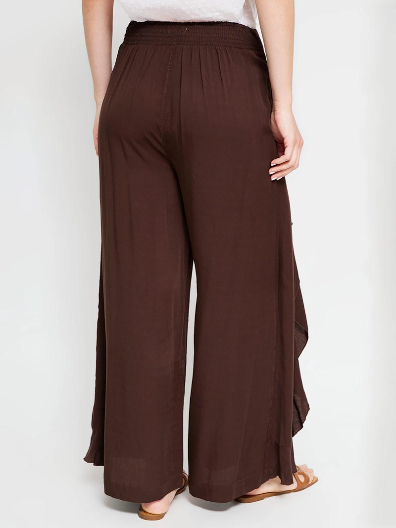 PANTALÓN MUJER TATIENNE LISO CAPAS LAZO CINTURA - 3