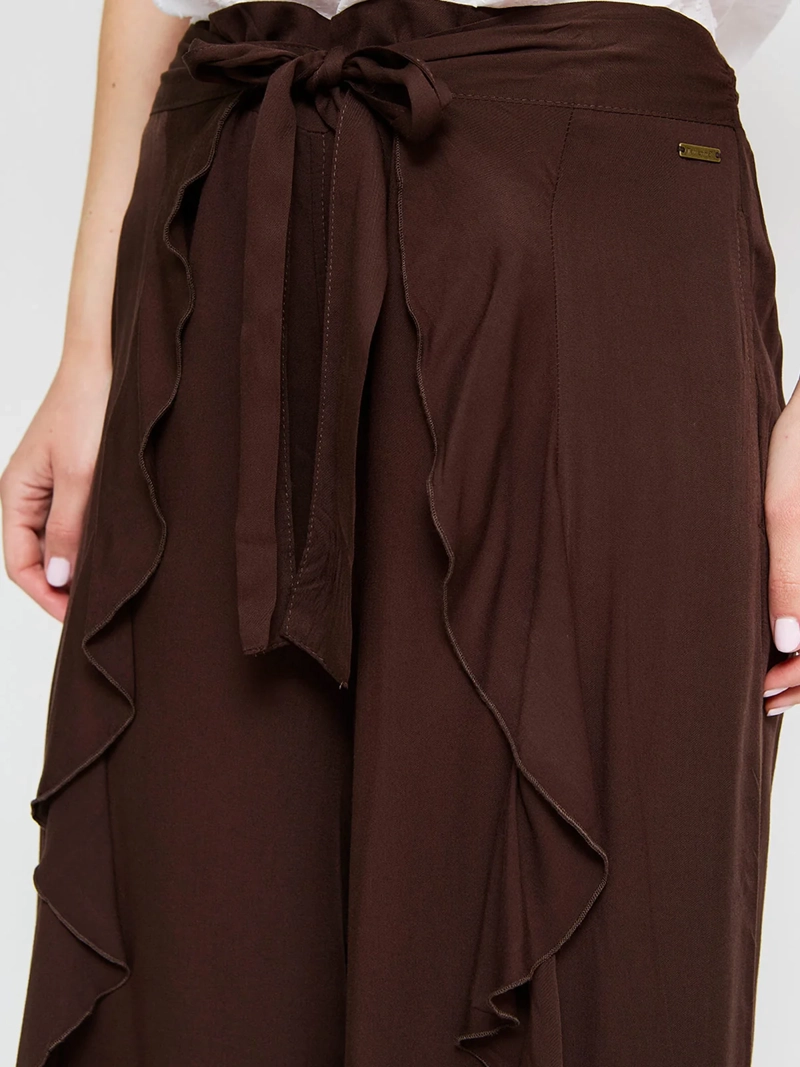 PANTALÓN MUJER TATIENNE LISO CAPAS LAZO CINTURA - 4