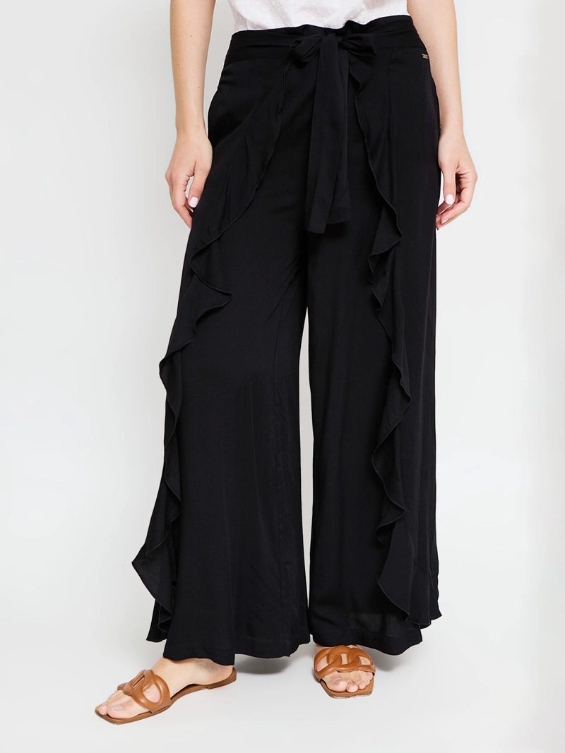 PANTALÓN MUJER TATIENNE LISO CAPAS LAZO CINTURA - 2