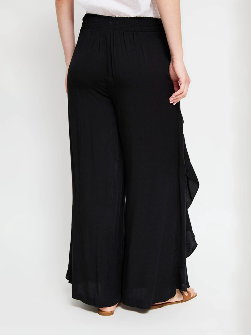 PANTALÓN MUJER TATIENNE LISO CAPAS LAZO CINTURA - 3